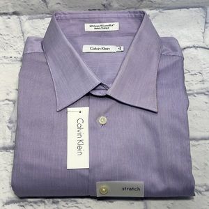 Calvin Klein Men’s stretch Fit Shirt Size 18 34/35 96% Cotton